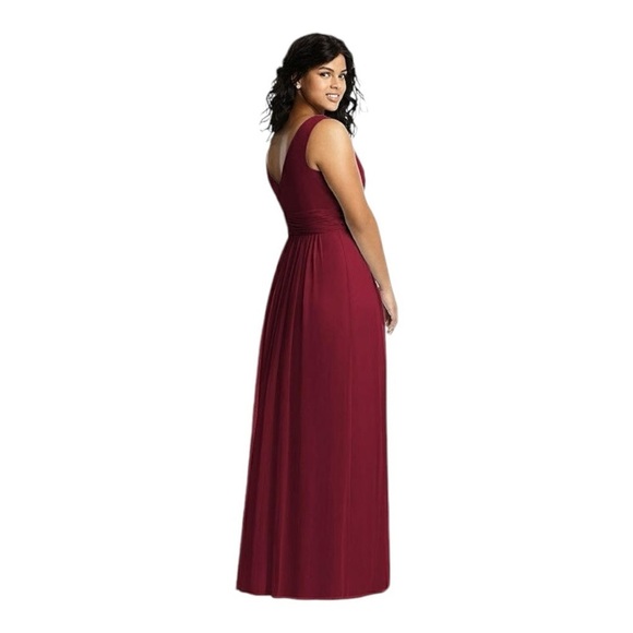 Sleeveless Draped Chiffon Maxi Dress Front Slit STYLE‎ 2894 Dessy Collection NEW - Picture 3 of 15